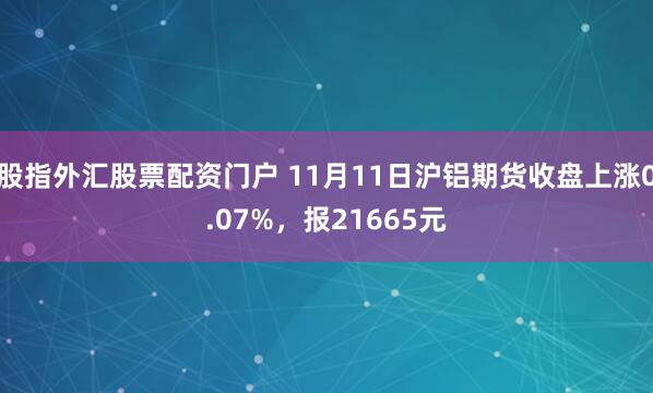 股指外汇股票配资门户 11月11日沪铝期货收盘上涨0.07%，报21665元